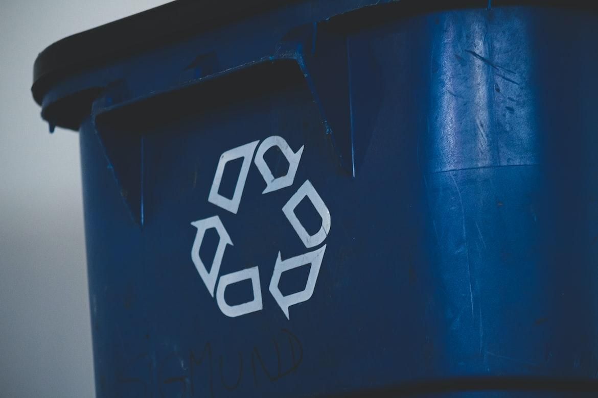 Concept of Blue Recycle Bin