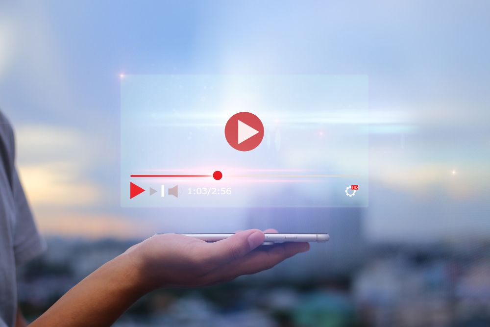 live video content online streaming marketing concept
